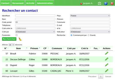 Application de gestion de données